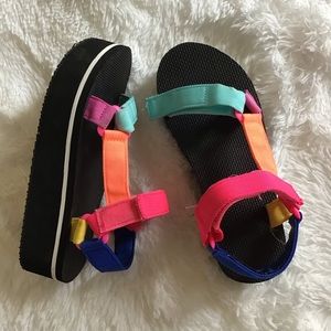 Girls Sugar& Jade Colorblock Platform Sandals - Multi Clr 5
